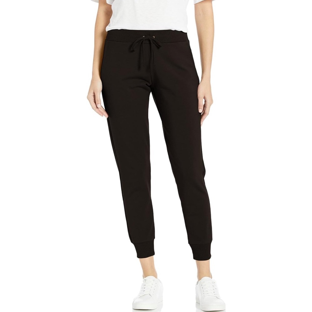The Drop Women's Grace Supersoft Stretch Rib-Cuff Jogger in Black Size Small - Picture 1 of 5